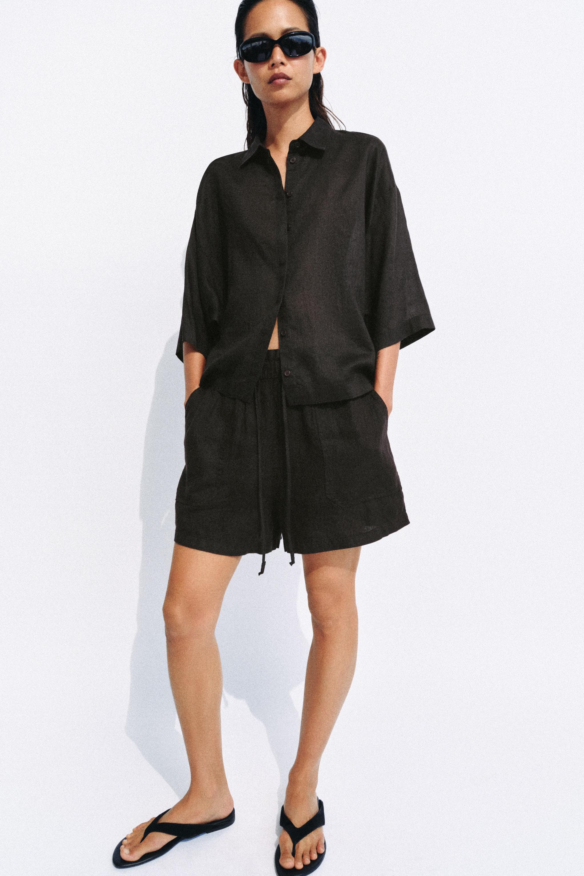 OVERSIZED RAMIE BLEND SHIRT ZW COLLECTION